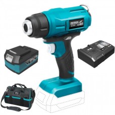 DEDRA set Pistol aer cald SAS+ALL cu acumulator Li-Ion 18V 4.0Ah incarcator rapid 125W si geanta